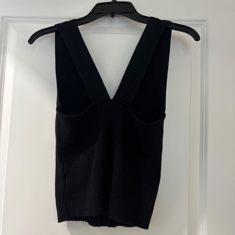 Azoe Black Ribbed Sweater Tank - Picture 5 of 7